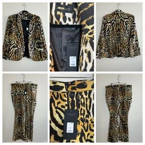 Leopard Print Blazer and Pants Set